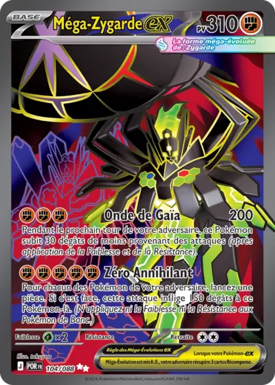 Méga-Zygarde EX 104/088, carte Équilibre Parfait (POR), en vente à Manga Cash à Ans, province de Liège.