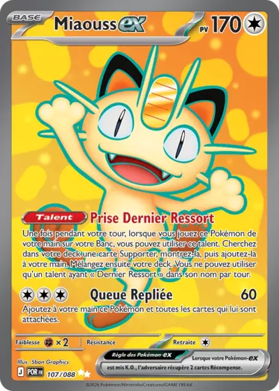 Miaouss EX 107/088, carte Équilibre Parfait (POR), en vente à Manga Cash à Ans, province de Liège.