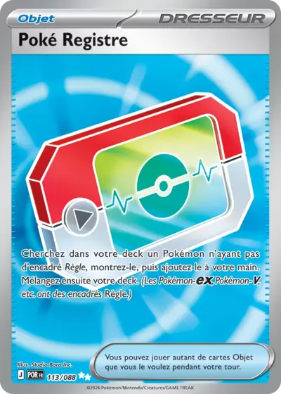 Poké Registre 113/088, carte Équilibre Parfait (POR), en vente à Manga Cash à Ans, province de Liège.