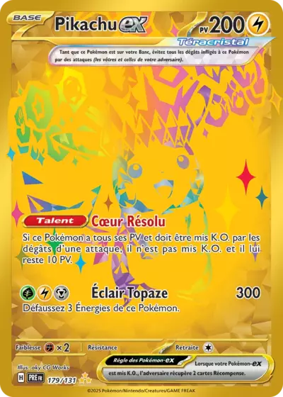 Retrouvez Pikachu Téracristal EX 179/131 – Évolutions Prismatiques chez Manga Cash Ans (Liège).