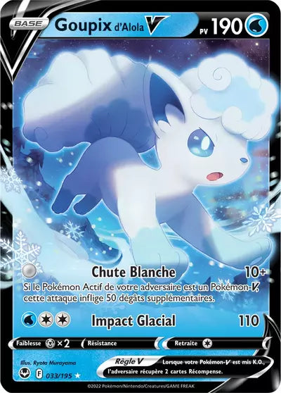 Carte Pokémon Goupix d'Alola V 033/195 - Tempête Argentée - SIT - Manga Cash Ans (Liège)
