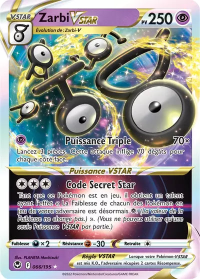 Carte Pokémon Zarbi VSTAR 066/195 - Tempête Argentée - SIT - Manga Cash Ans (Liège)