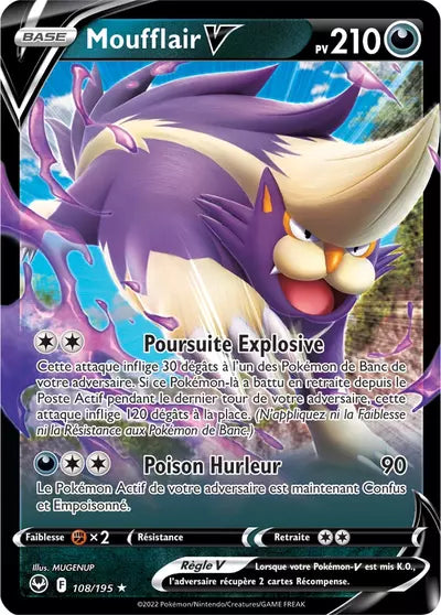 Carte Pokémon Moufflair V 108/195 - Tempête Argentée - SIT - Manga Cash Ans (Liège)