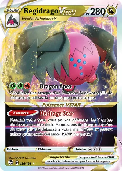 Carte Pokémon Regidrago VSTAR 136/195 - Tempête Argentée - SIT - Manga Cash Ans (Liège)