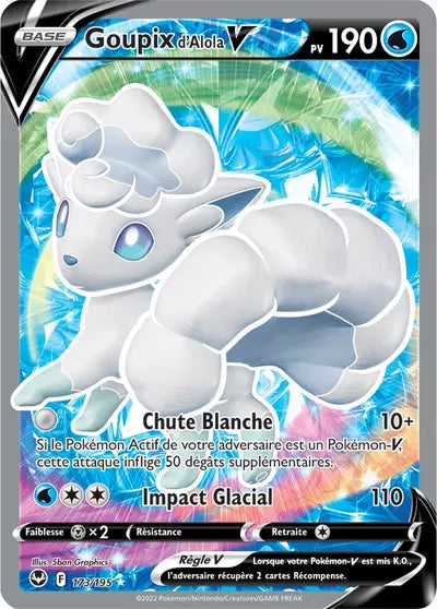 Carte Pokémon Goupix d'Alola V 173/195 - Tempête Argentée - SIT - Manga Cash Ans (Liège)
