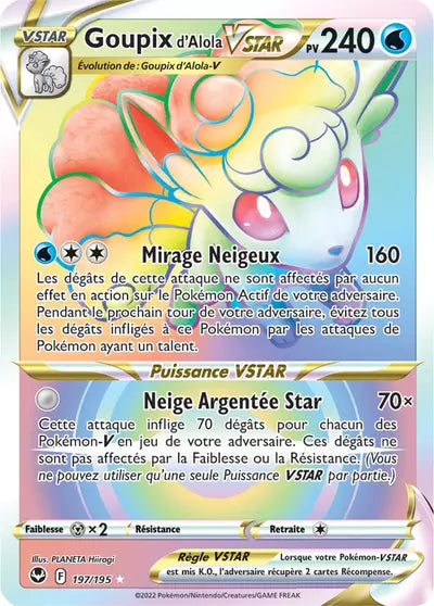 Carte Pokémon Goupix d'Alola VSTAR 197/195 - Tempête Argentée - SIT - Manga Cash Ans (Liège)