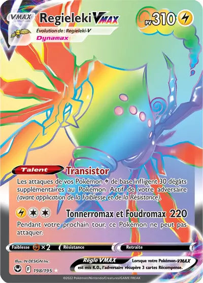 Carte Pokémon Regieleki VMAX 198/195 - Tempête Argentée - SIT - Manga Cash Ans (Liège)