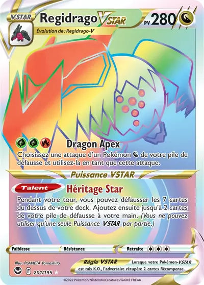 Carte Pokémon Regidrago VSTAR 201/195 - Tempête Argentée - SIT - Manga Cash Ans (Liège)