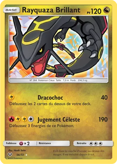 Rayquaza Brillant 56/73, carte Légendes Brillantes (SLG), en vente à Manga Cash à Ans, province de Liège.