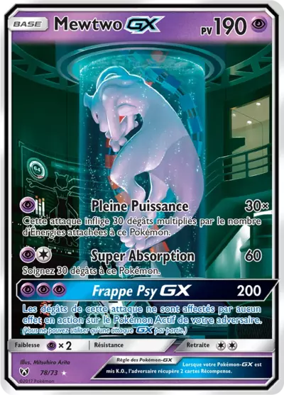 Mewtwo GX 78/73, carte Légendes Brillantes (SLG), en vente à Manga Cash à Ans, province de Liège.
