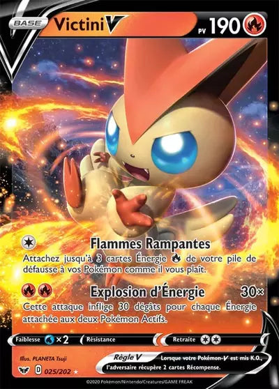 Retrouvez Victini V 025/202 – Épée et Bouclier chez Manga Cash Ans (Liège).