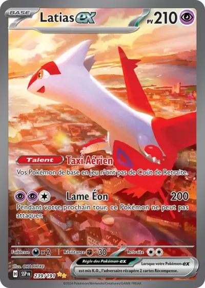 Retrouvez Latias EX 239/191 – Étincelles Déferlantes chez Manga Cash Ans (Liège).