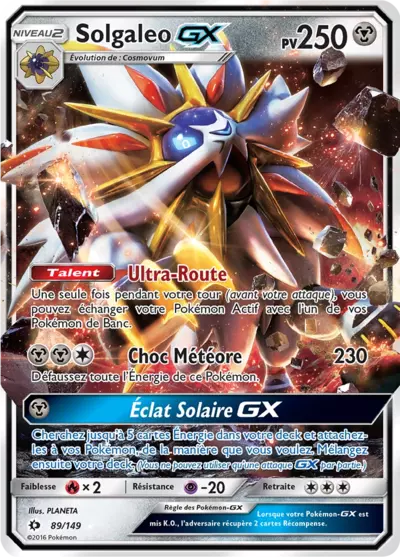 Solgaleo GX 89/149, carte Soleil et Lune (SUM), en vente à Manga Cash à Ans, province de Liège.