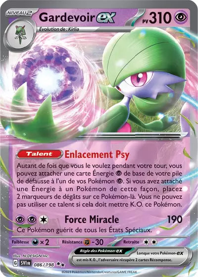 Retrouvez Gardevoir EX 086/198 – Écarlate et Violet chez Manga Cash Ans (Liège).