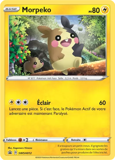 Carte Pokémon Morpeko SWSH012 - Promo Épée et Bouclier (SWSH) chez Manga Cash Ans (Liège)
