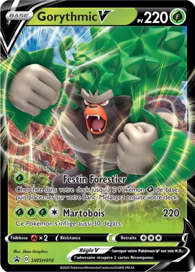Carte Pokémon Gorythmic V SWSH014 - Promo Épée et Bouclier (SWSH) chez Manga Cash Ans (Liège)