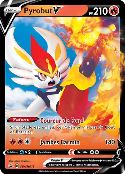 Carte Pokémon Pyrobut V SWSH015 - Promo Épée et Bouclier (SWSH) chez Manga Cash Ans (Liège)