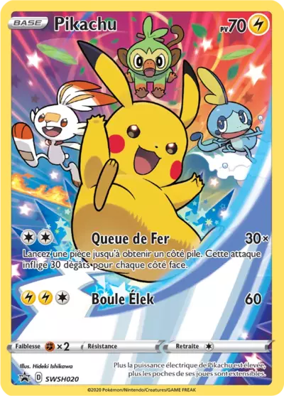Carte Pokémon Pikachu SWSH020 - Promo Épée et Bouclier (SWSH) chez Manga Cash Ans (Liège)