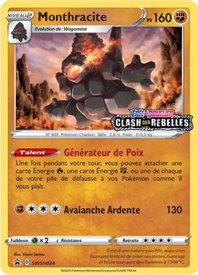 Carte Pokémon Monthracite SWSH024 - Promo Épée et Bouclier (SWSH) chez Manga Cash Ans (Liège)