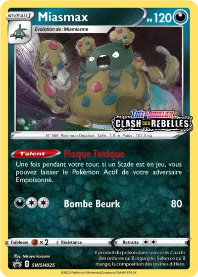 Carte Pokémon Miasmax SWSH025 - Promo Épée et Bouclier (SWSH) chez Manga Cash Ans (Liège)