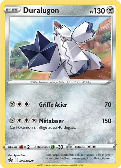 Carte Pokémon Duralugon SWSH028 - Promo Épée et Bouclier (SWSH) chez Manga Cash Ans (Liège)