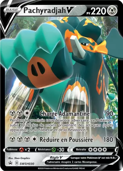 Carte Pokémon Pachyradjah V SWSH030 - Promo Épée et Bouclier (SWSH) chez Manga Cash Ans (Liège)