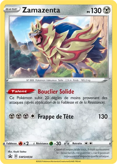 Carte Pokémon Zamazenta SWSH034 - Promo Épée et Bouclier (SWSH) chez Manga Cash Ans (Liège)