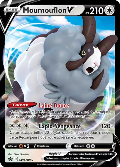 Carte Pokémon Moumouflon V SWSH049 - Promo Épée et Bouclier (SWSH) chez Manga Cash Ans (Liège)