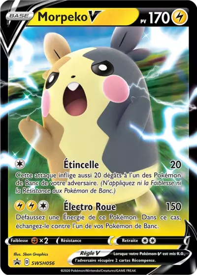 Carte Pokémon Morpeko V SWSH056 - Promo Épée et Bouclier (SWSH) chez Manga Cash Ans (Liège)