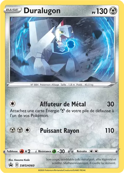 Carte Pokémon Duralugon SWSH060 - Promo Épée et Bouclier (SWSH) chez Manga Cash Ans (Liège)