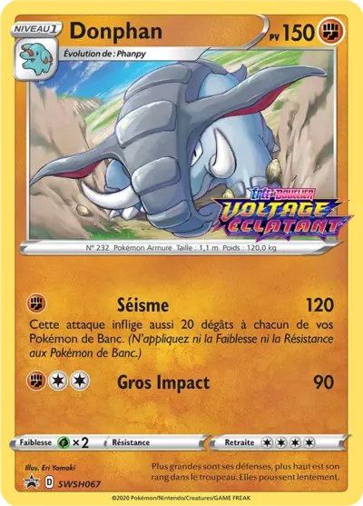 Carte Pokémon Donphan SWSH067 - Promo Épée et Bouclier (SWSH) chez Manga Cash Ans (Liège)