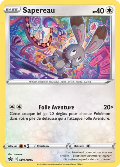 Carte Pokémon Sapereau SWSH082 - Promo Épée et Bouclier (SWSH) chez Manga Cash Ans (Liège)