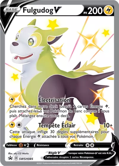 Carte Pokémon Fulgudog V SWSH085 - Promo Épée et Bouclier (SWSH) chez Manga Cash Ans (Liège)