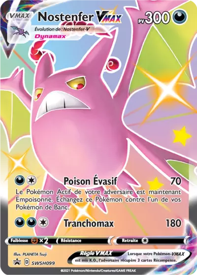 Carte Pokémon Nostenfer VMAX SWSH099 - Promo Épée et Bouclier (SWSH) chez Manga Cash Ans (Liège)