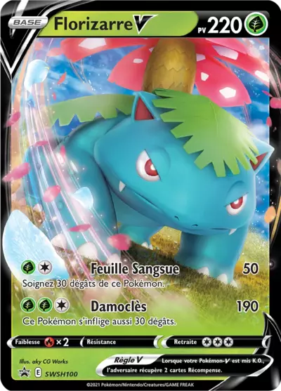 Carte Pokémon Florizarre V SWSH100 - Promo Épée et Bouclier (SWSH) chez Manga Cash Ans (Liège)