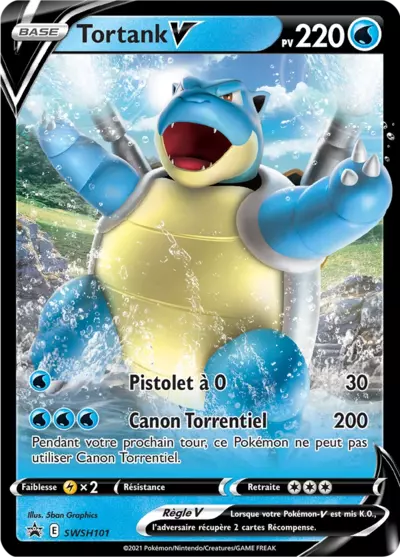 Carte Pokémon Tortank V SWSH101 - Promo Épée et Bouclier (SWSH) chez Manga Cash Ans (Liège)