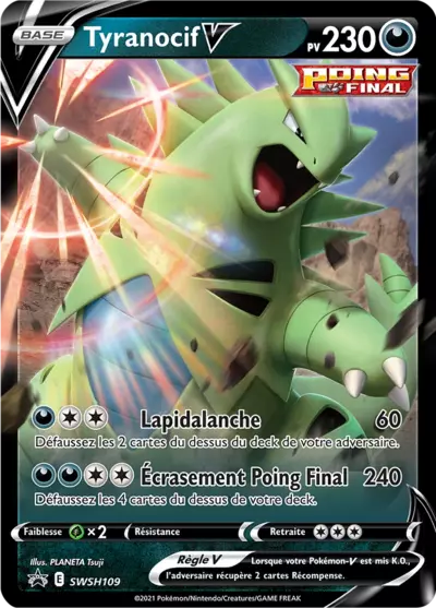 Carte Pokémon Tyranocif V SWSH109 - Promo Épée et Bouclier (SWSH) chez Manga Cash Ans (Liège)