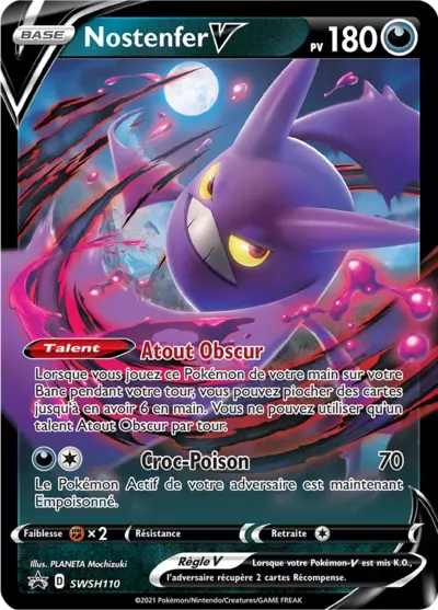 Carte Pokémon Nostenfer V SWSH110 - Promo Épée et Bouclier (SWSH) chez Manga Cash Ans (Liège)