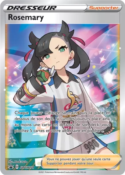 Carte Pokémon Rosemary SWSH121 - Promo Épée et Bouclier (SWSH) chez Manga Cash Ans (Liège)