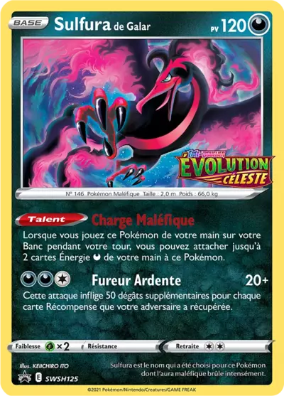 Carte Pokémon Sulfura de Galar SWSH125 - Promo Épée et Bouclier (SWSH) chez Manga Cash Ans (Liège)