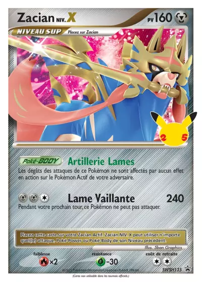 Carte Pokémon Zacian NIV.X SWSH135 - Promo Épée et Bouclier (SWSH) chez Manga Cash Ans (Liège)