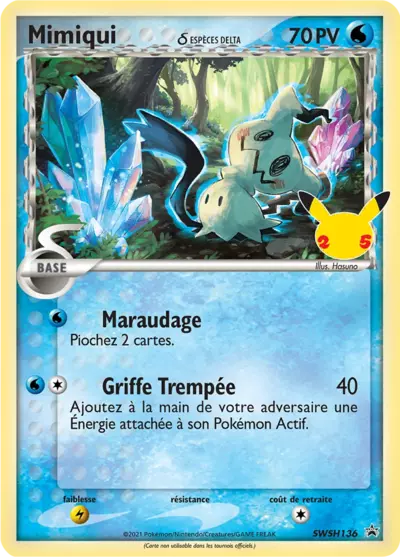 Carte Pokémon Mimiqui δ SWSH136 - Promo Épée et Bouclier (SWSH) chez Manga Cash Ans (Liège)