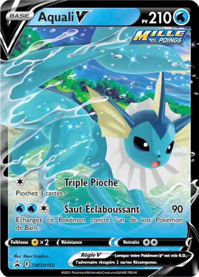 Carte Pokémon Aquali V SWSH150 - Promo Épée et Bouclier (SWSH) chez Manga Cash Ans (Liège)