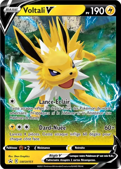 Carte Pokémon Voltali V SWSH151 - Promo Épée et Bouclier (SWSH) chez Manga Cash Ans (Liège)