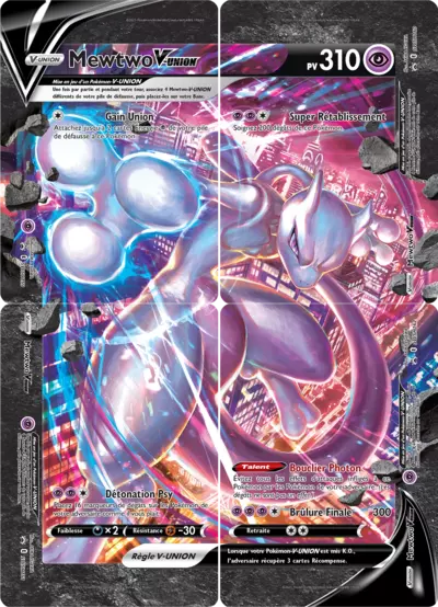 Carte Pokémon Mewtwo VUNION SWSH159-160-161-162 - Promo Épée et Bouclier (SWSH) chez Manga Cash Ans (Liège)