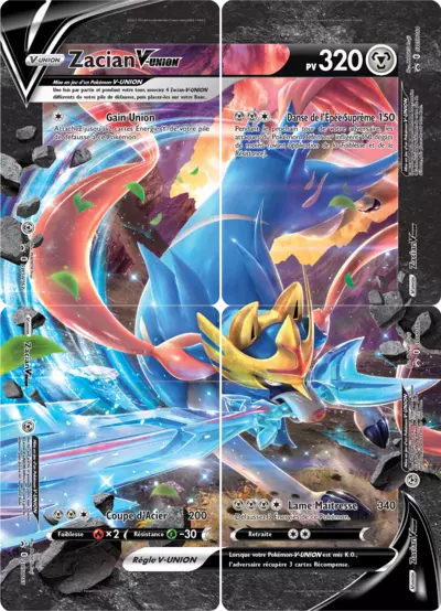 Carte Pokémon Zacian VUNION SWSH163-164-165-166 - Promo Épée et Bouclier (SWSH) chez Manga Cash Ans (Liège)