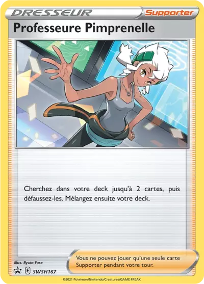 Carte Pokémon Professeure Pimprenelle SWSH167 - Promo Épée et Bouclier (SWSH) chez Manga Cash Ans (Liège)
