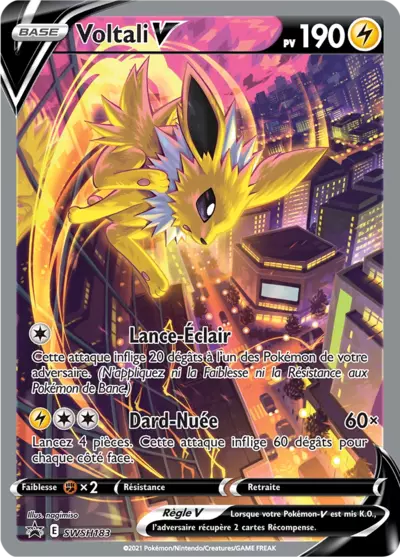 Carte Pokémon Voltali V SWSH183 - Promo Épée et Bouclier (SWSH) chez Manga Cash Ans (Liège)