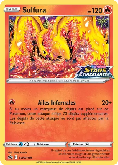 Carte Pokémon Sulfura SWSH185 - Promo Épée et Bouclier (SWSH) chez Manga Cash Ans (Liège)