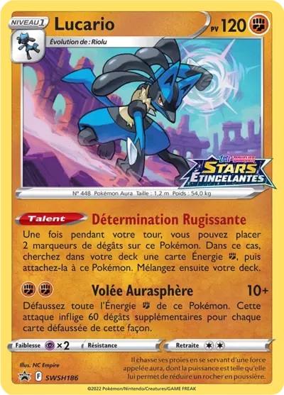Carte Pokémon Lucario SWSH186 - Promo Épée et Bouclier (SWSH) chez Manga Cash Ans (Liège)